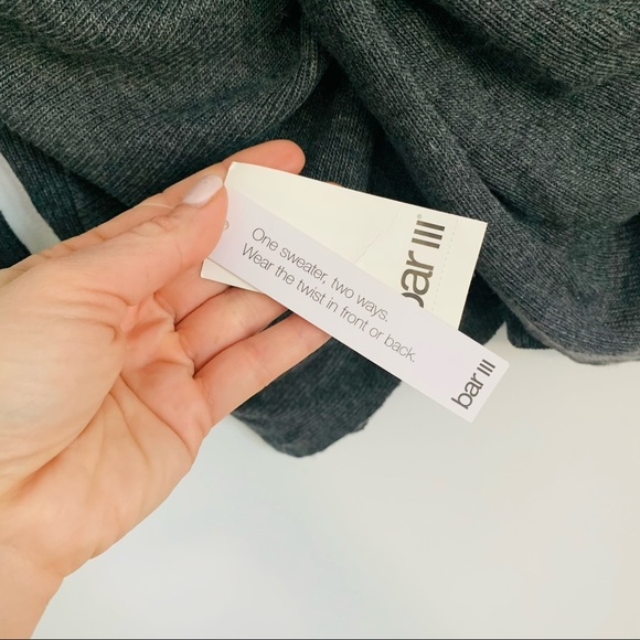 Bar III Twist 2 Way Sweater Gray - Picture 5 of 6